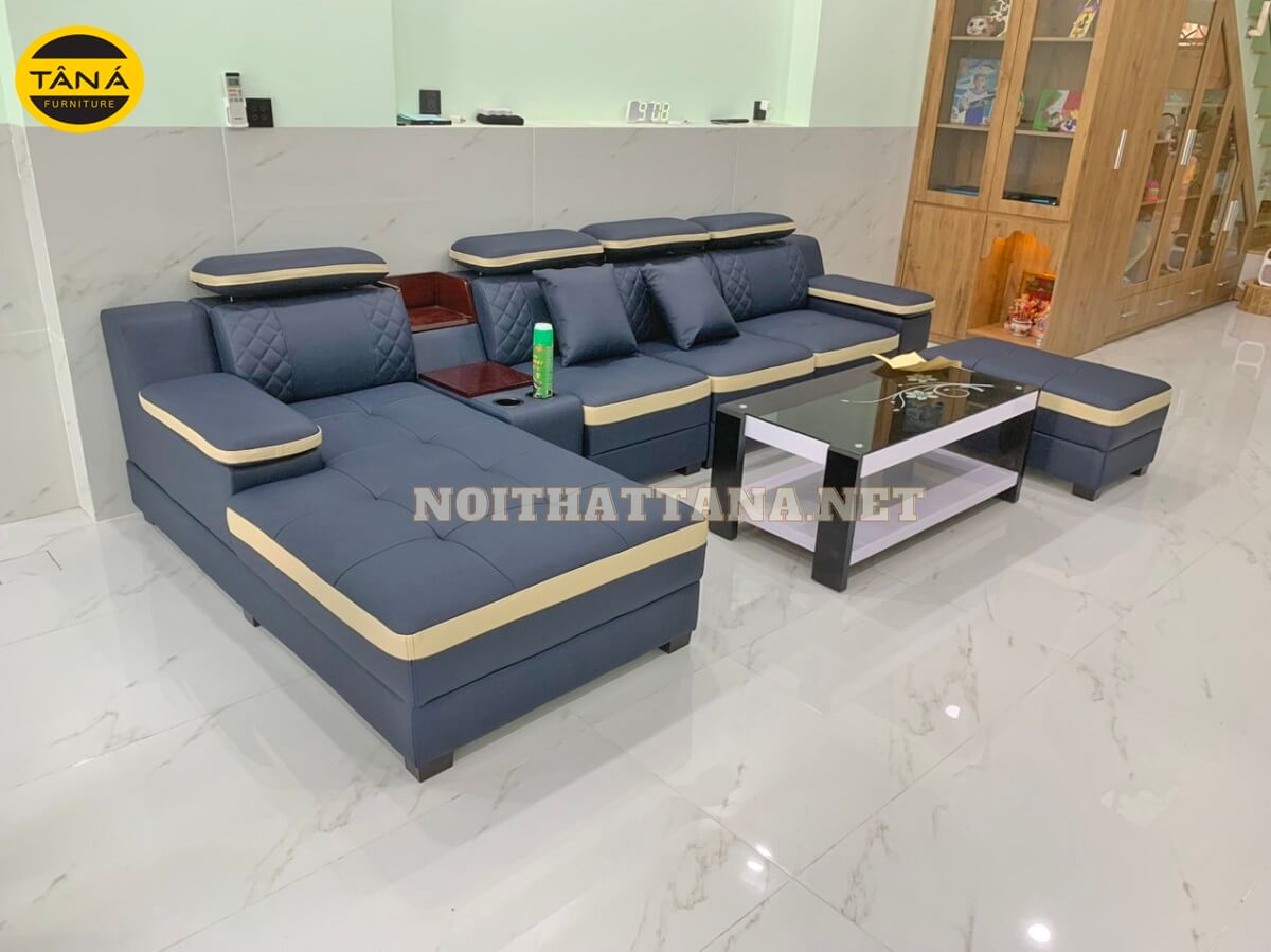 Sofa Da góc L N38-D cao cấp