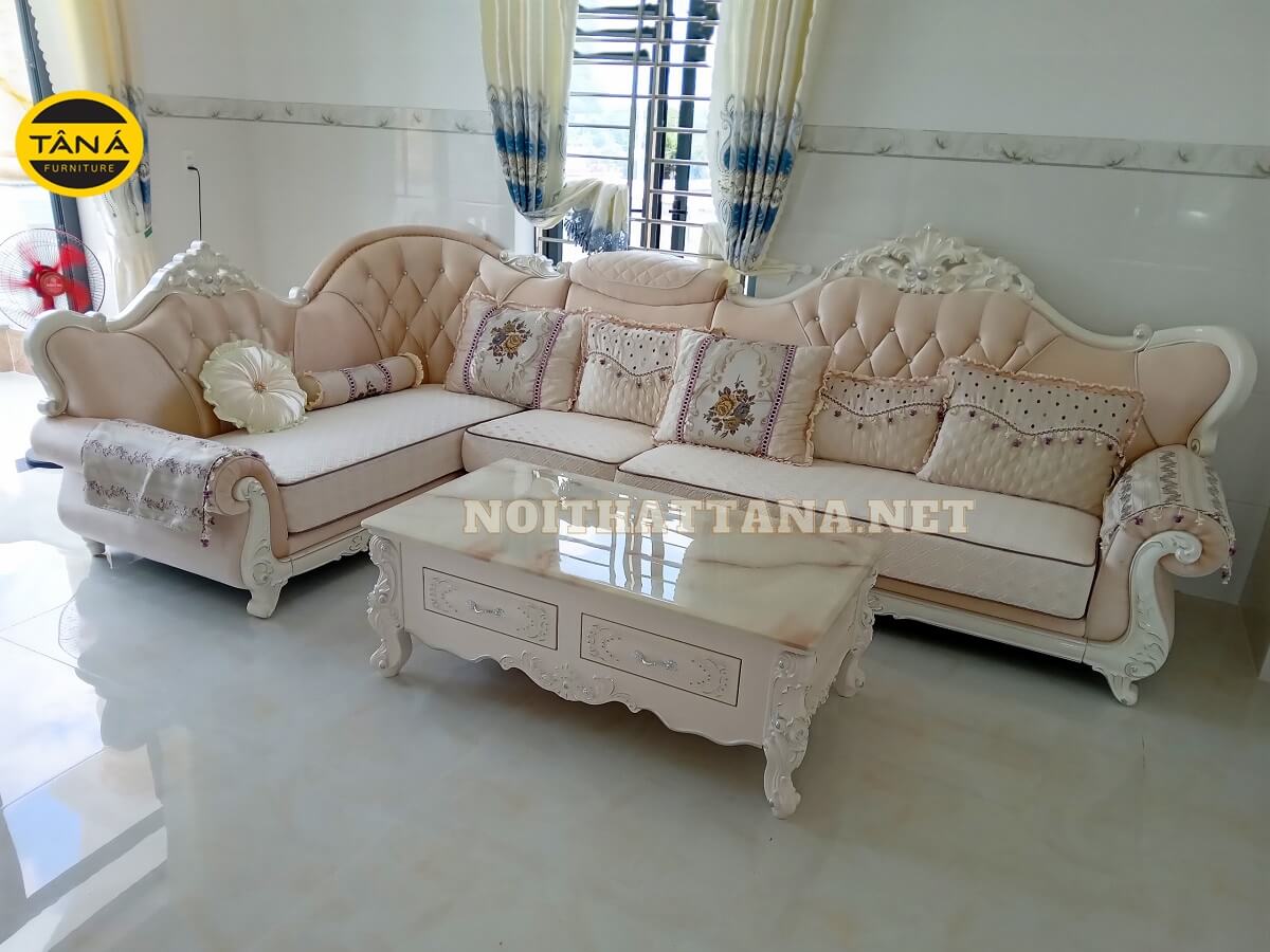 Sofa tân cổ điển vải nỉ cao cấp TA-B8635 khuyến mãi