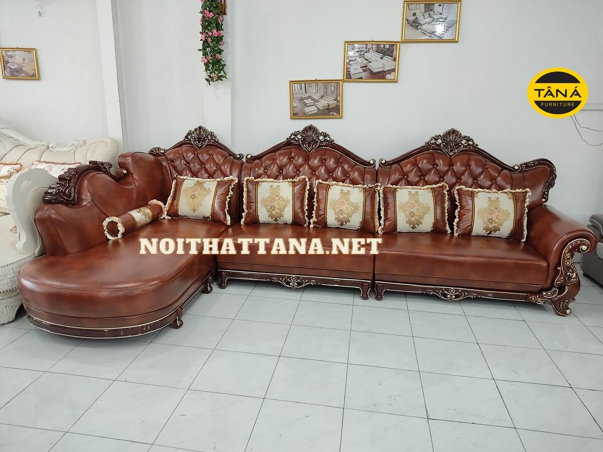 ghế Sofa simili phong cách tân cổ điển châu âu