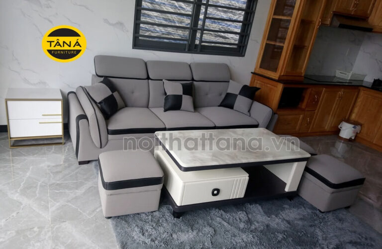 Sofa với kiểu dáng tay vành độc đáo, tạo sự năng động và trẻ trung