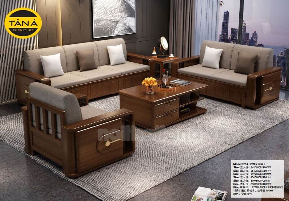 sofa gỗ nguyên khối giá rẻ