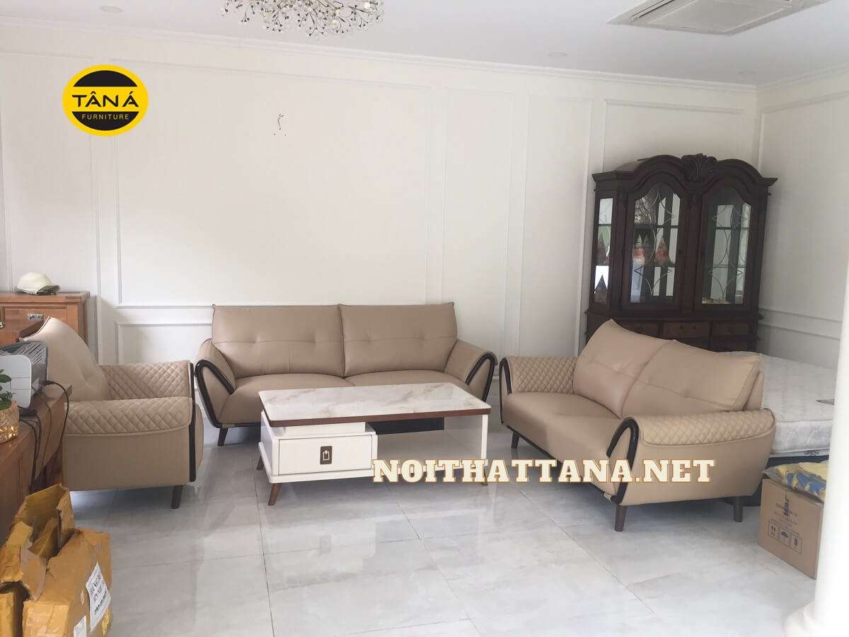 bàn ghế sofa chân gỗ