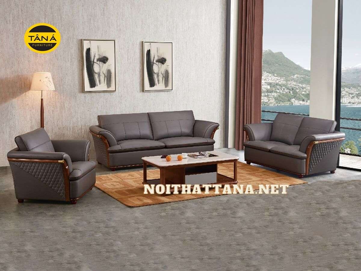 sofa chân gỗ nhập khẩu đẹp