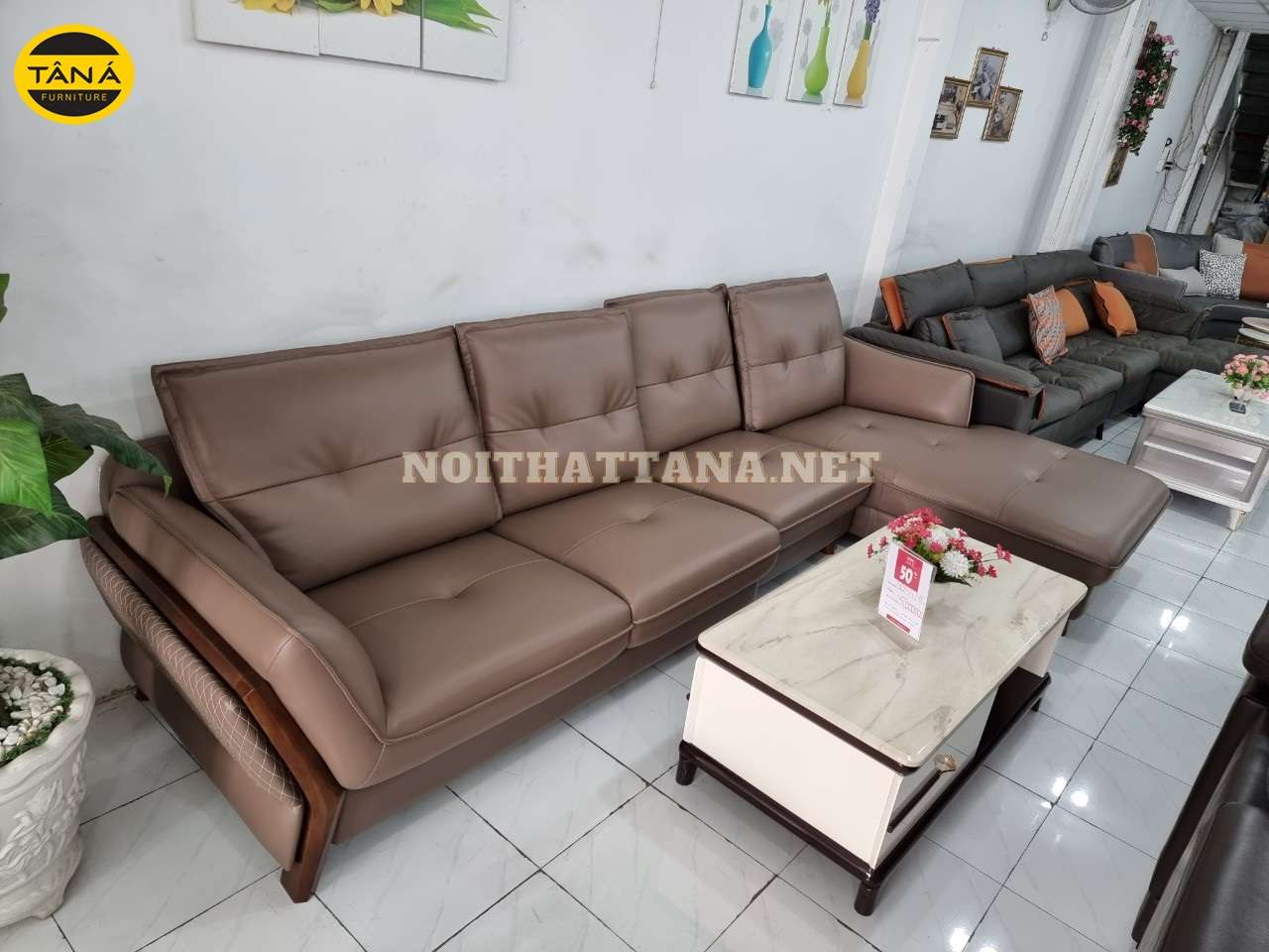 sofa chân gỗ tự nhiên