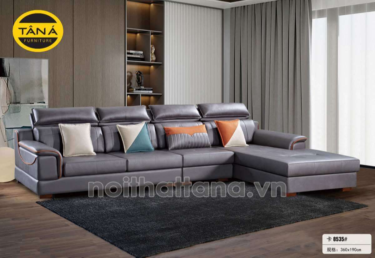 sofa chân gỗ vải giả da