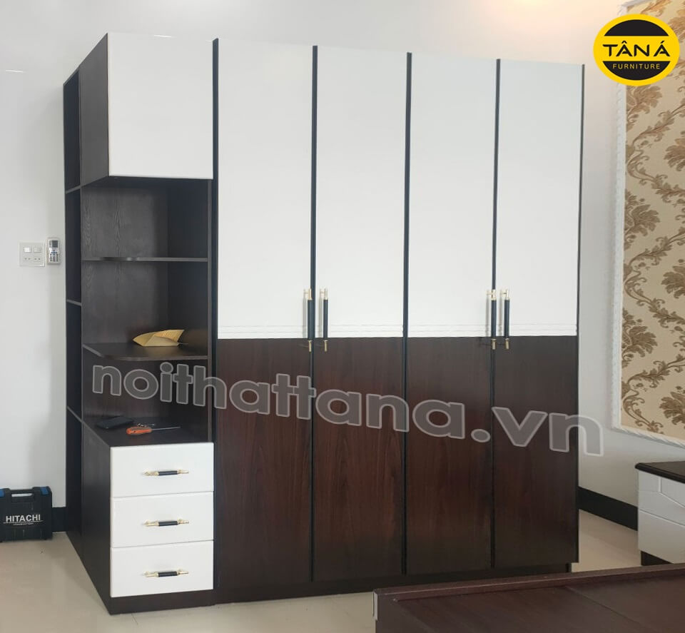 Tủ áo gỗ công nghiệp MDF 4 cánh TA-3224TG giá rẻ