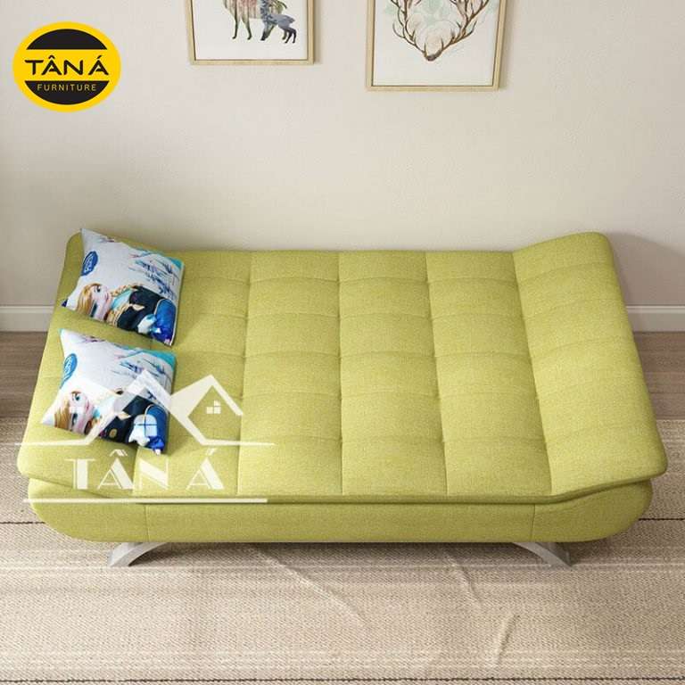 Sofa giường màu xanh lá được nhiều gia chủ ở trọ hay người có diện tích phòng ở hạn chế yêu thích đặc biệt vì chúng tiết kiệm tối đa không gian cần thiết. 