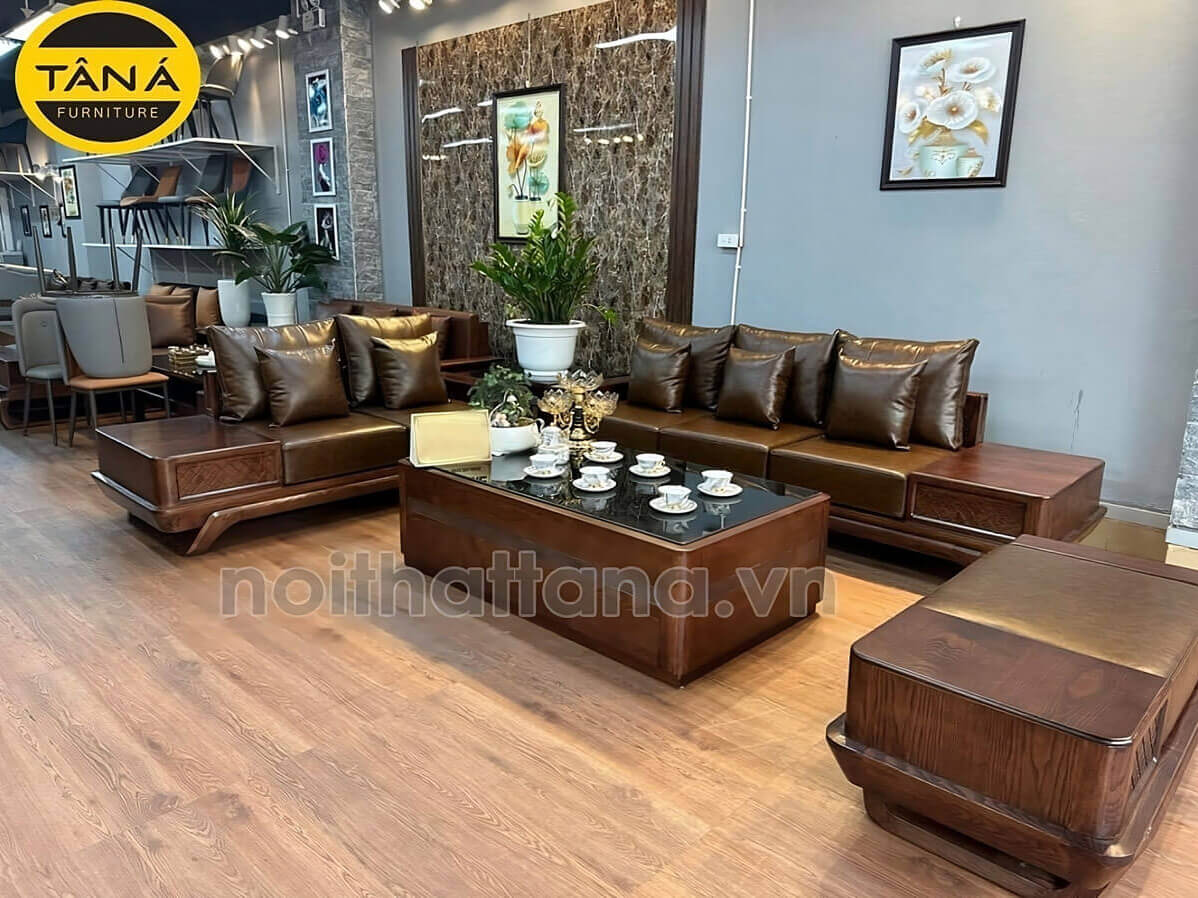 Sofa gỗ bọc da TA-G10