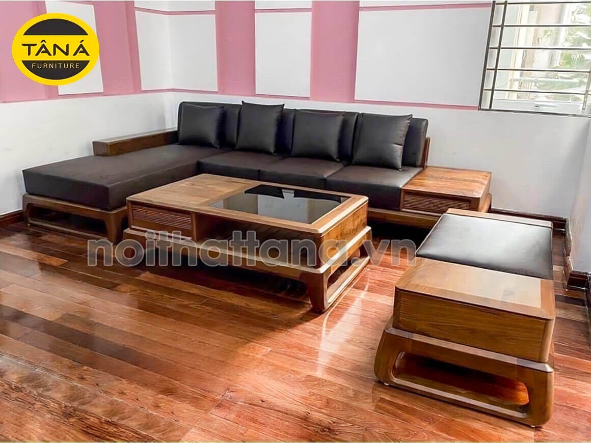 Sofa gỗ sồi Nga góc L TA-G01