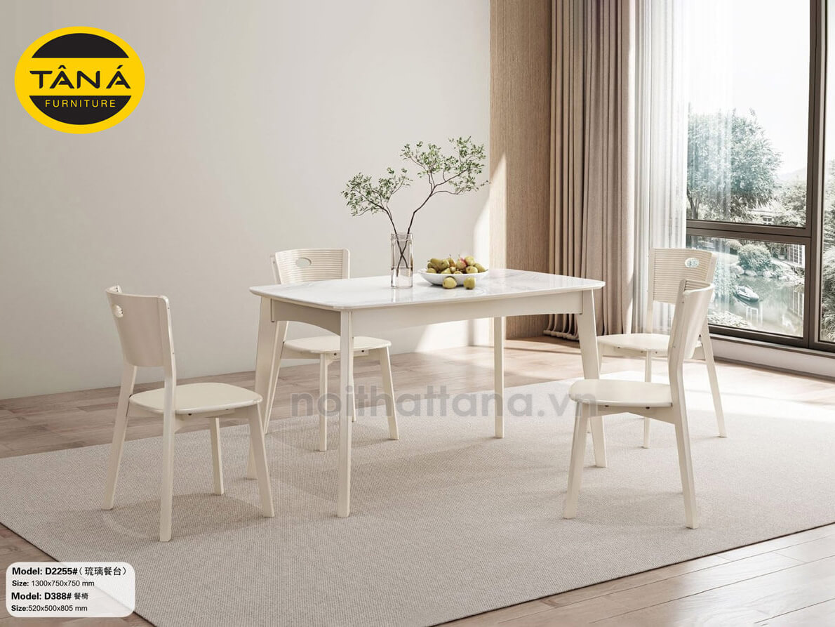 Bộ bàn ăn mặt đá 6 ghế BA-D2255
