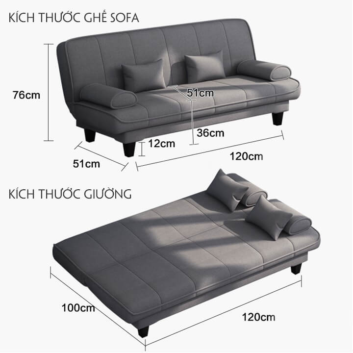 kích thước ghế sofa bed 1m2