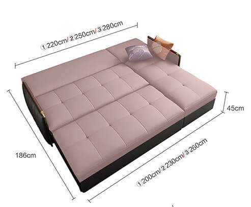 kích thước ghế sofa bed góc L