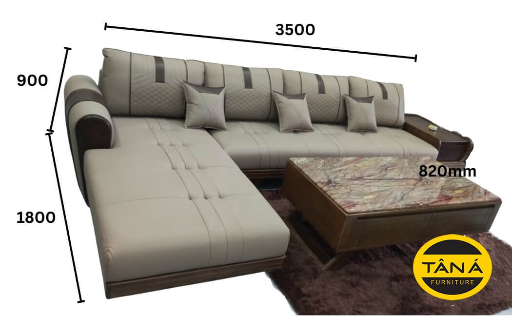 kích thước ghế sofa góc L bằng gỗ