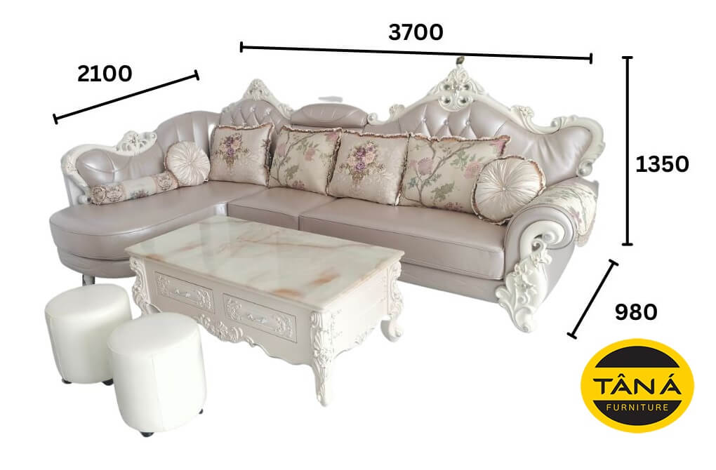 kích thước ghế sofa góc L tân cổ điển