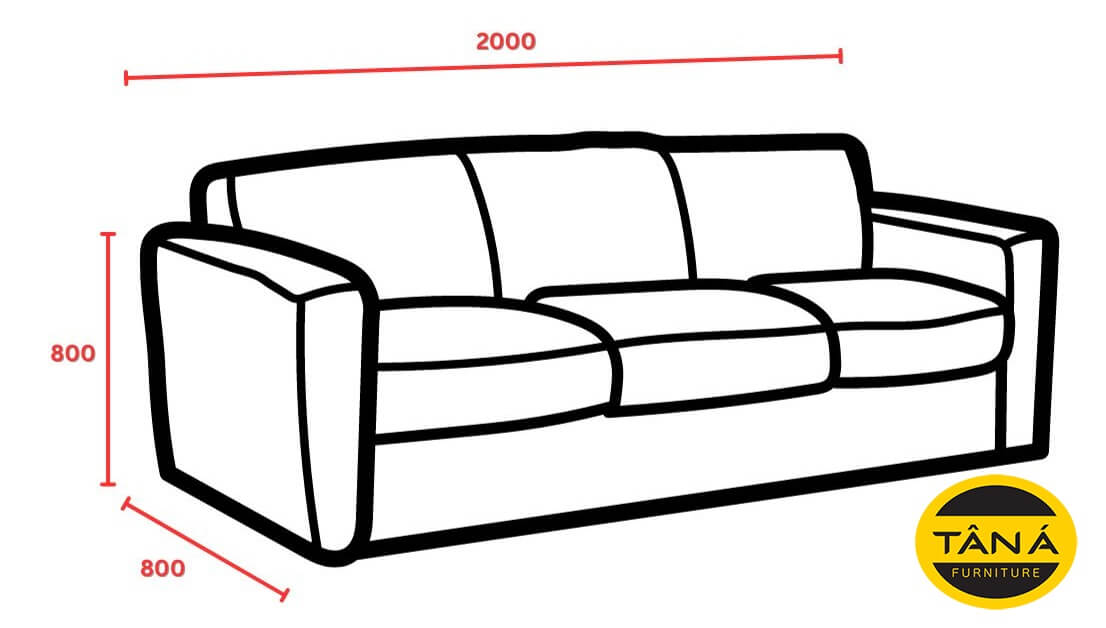 kích thước sofa 3 chỗ tiêu chuẩn