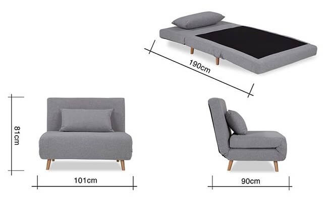 kích thước sofa bed 1m