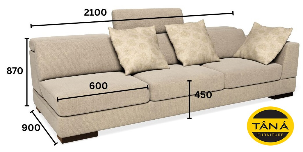 kích thước sofa văng 3 chỗ 2m