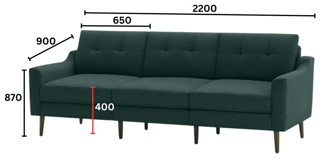 kích thước sofa văng 3 chỗ