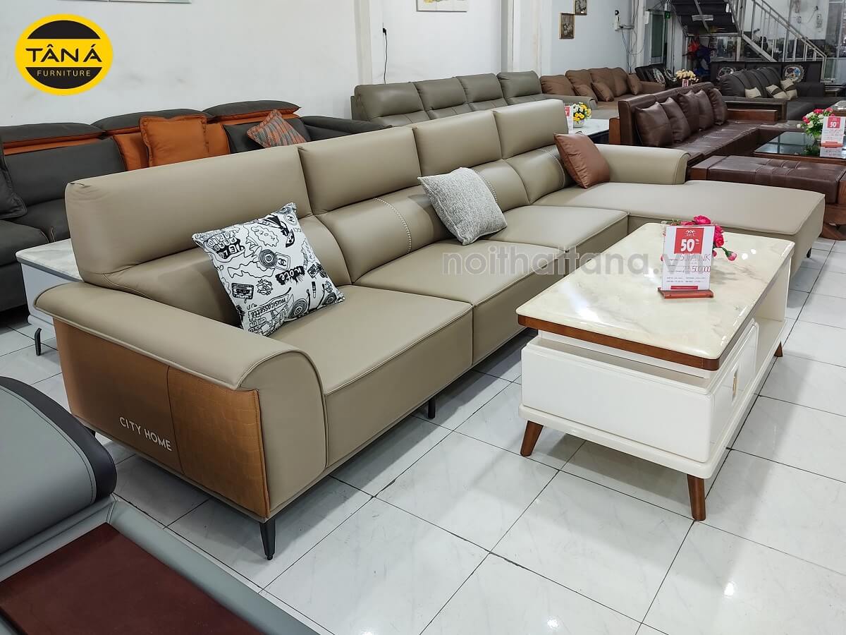 Sofa vải giả da góc L TA-2320 nhập khẩu