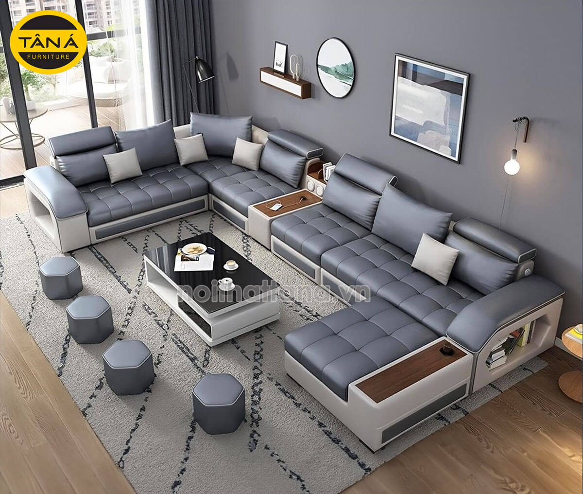 ghế Sofa simili góc lớn