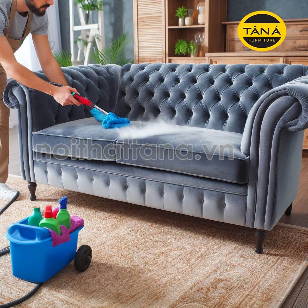 cách giặt ghế sofa nhung