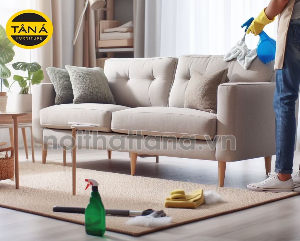 làm sạch ghế sofa nỉ