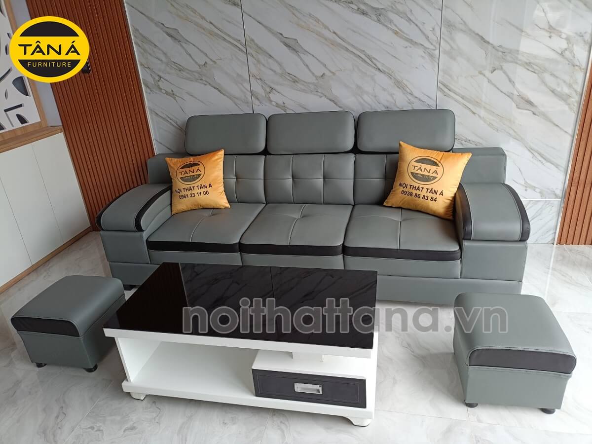 Ghế sofa băng da 3 chỗ ngồi nhỏ gọn thanh lý giá rẻ