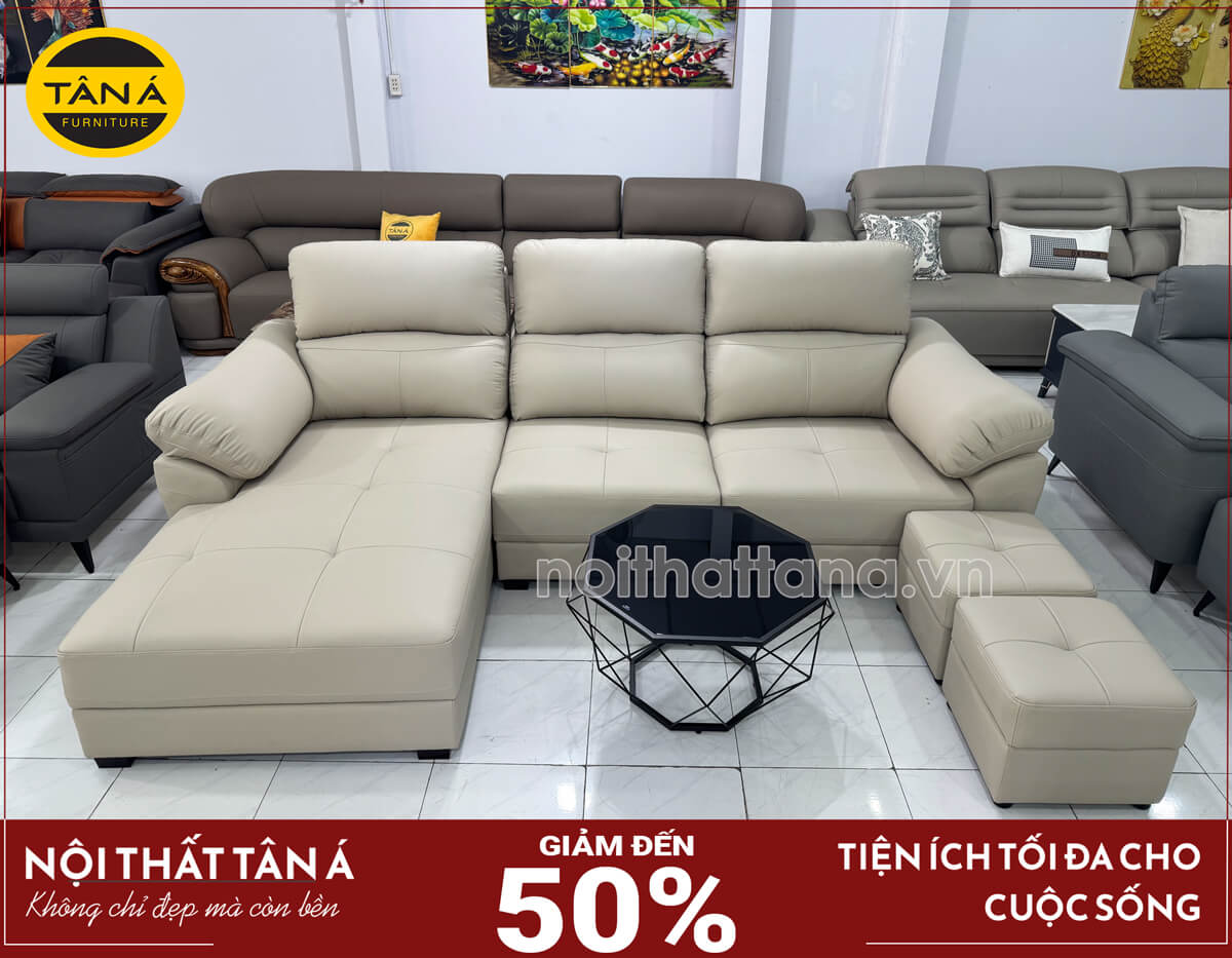 Sofa Da Chống Mực Bút Bi Cho Chung Cư Nhỏ Gọn N911TH