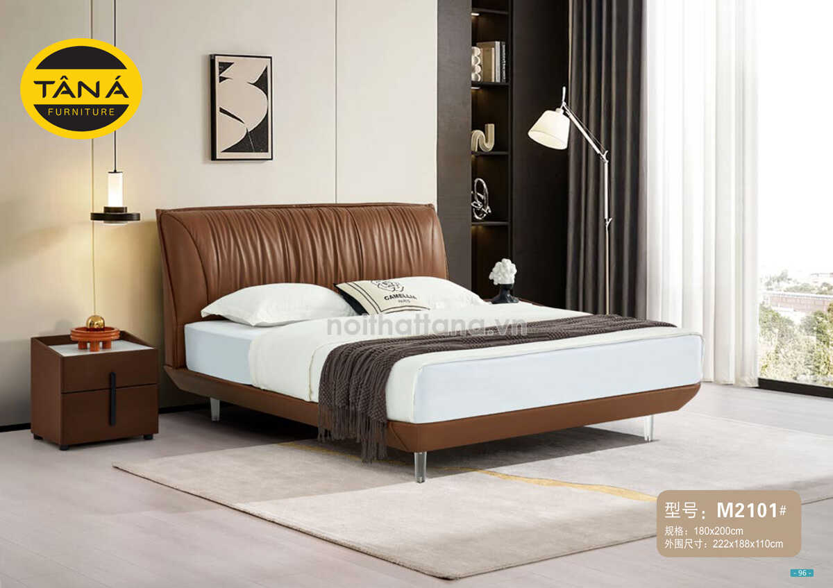 mau giuong ngu 1m8x2m boc da cao cap hien dai nhap khau dai loan tp m2101