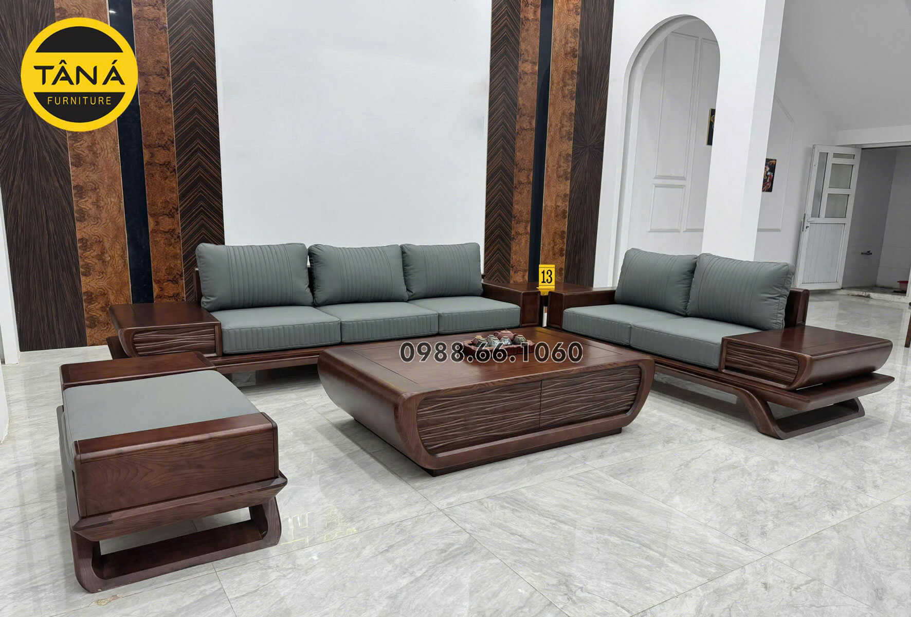 Sofa Băng Gỗ Sồi Bọc Da Hàn Quốc Hiện Đại TA-GS64