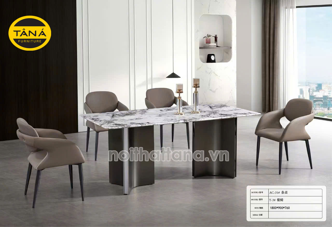 bàn ăn ghế bọc da
