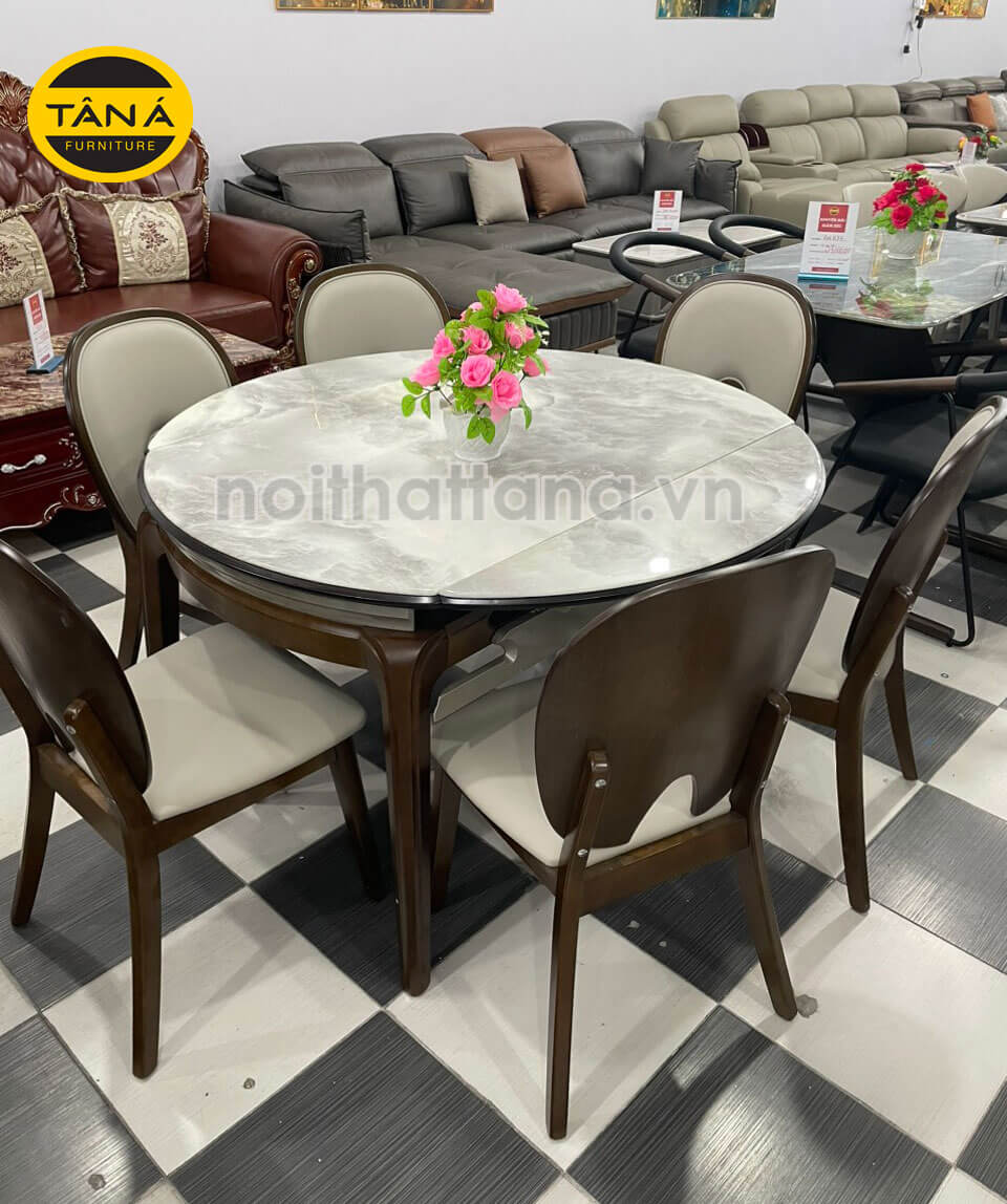 25+ Mẫu Bàn Ăn Tròn Mặt Đá Sang Trọng – Điểm Nhấn Đẳng Cấp Cho Phòng Bếp 2 bàn ăn tròn mặt đá sang trọng