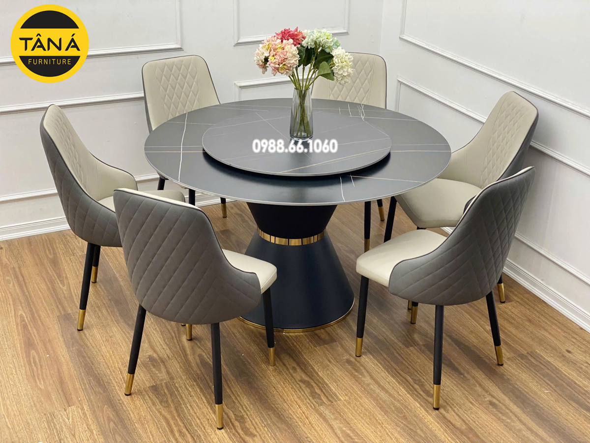 25+ Mẫu Bàn Ăn Tròn Mặt Đá Sang Trọng – Điểm Nhấn Đẳng Cấp Cho Phòng Bếp 1 bàn ăn tròn mặt đá sang trọng