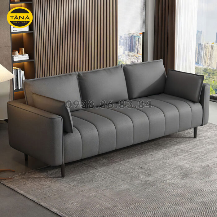 Top 40+ Mẫu Sofa Da Màu Ghi Cao Cấp Hot Nhất 2026 – Sang Trọng, Hiện Đại 1 sofa da màu ghi