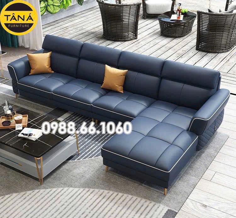 Sofa Da Màu Xanh – BST 50+ Mẫu Đẹp Sang Trọng Cho Phòng Khách 2026 1 Sofa da màu xanh