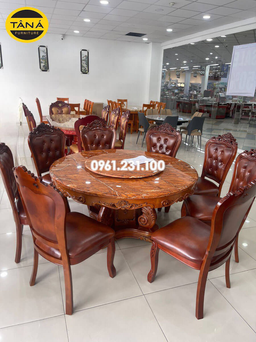Top 30+ Mẫu Bàn Ăn Tròn Gỗ Sồi Cao Cấp 1 Bàn Ăn Tròn Gỗ Sồi