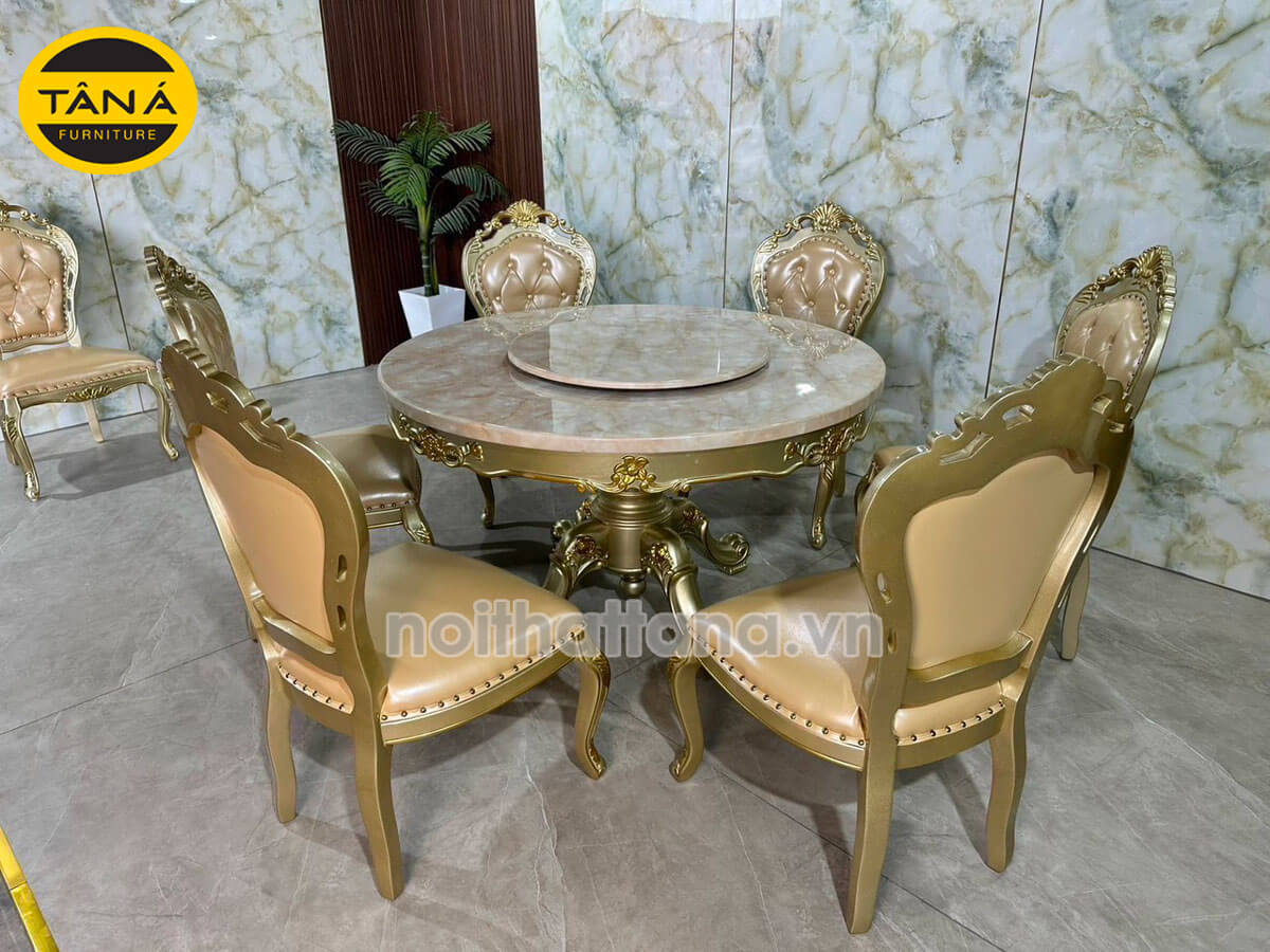 Top 30+ Mẫu Bàn Ăn Tròn Gỗ Sồi Cao Cấp 5 bộ bàn ăn tròn gỗ sồi