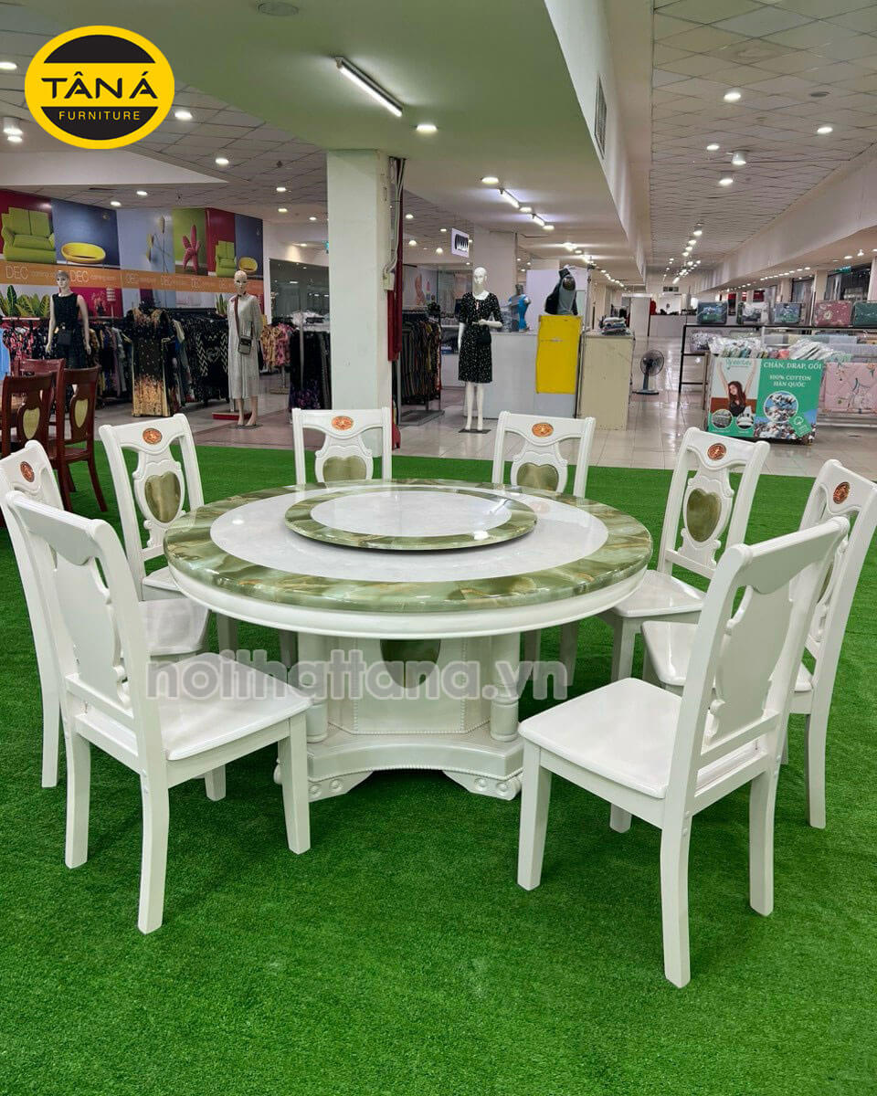 Top 30+ Mẫu Bàn Ăn Tròn Gỗ Sồi Cao Cấp 6 bàn ăn gỗ sồi hình tròn