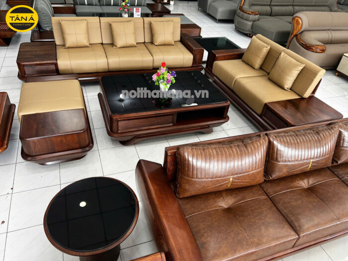 Top 30+ Mẫu Ghế Sofa Da Cao Cấp Khung Gỗ Tự Nhiên 5 sofa da gỗ