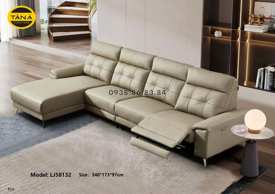 SOFA BĂNG CHỈNH ĐIỆN BỌC DA BÒ NHẬP KHẨU TP-LJ58132 1 lj58132