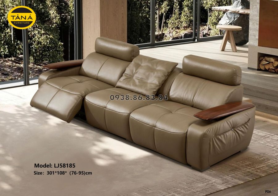 SOFA BĂNG CHỈNH ĐIỆN BỌC DA BÒ NHẬP KHẨU TP-LJ58185 1 lj58185