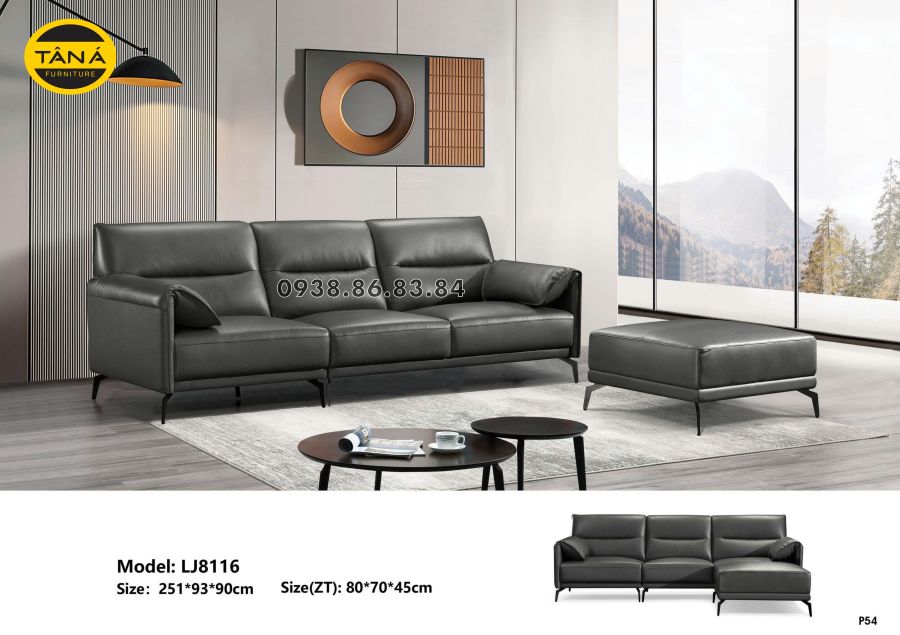 SOFA DA BÒ NHẬP KHẨU TP-LJ8116 HIỆN ĐẠI SANG TRỌNG 1 lj8116
