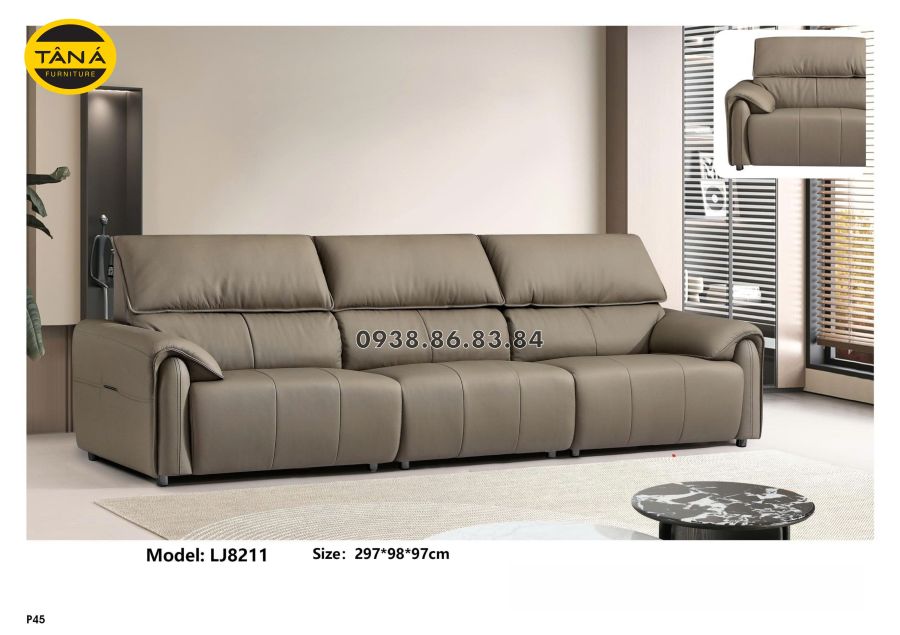 SOFA DA BÒ NHẬP KHẨU TP-LJ8211 PHONG CÁCH SANG TRỌNG 1 lj8211