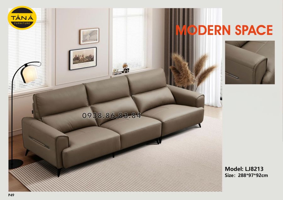 SOFA DA BÒ NHẬP KHẨU TP-LJ8213 PHONG CÁCH SANG TRỌNG 1 lj8213