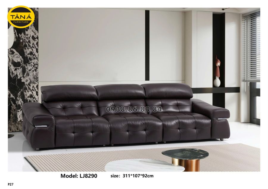 SOFA DA BÒ NHẬP KHẨU TP-LJ8290 PHONG CÁCH SANG TRỌNG 1 lj8290