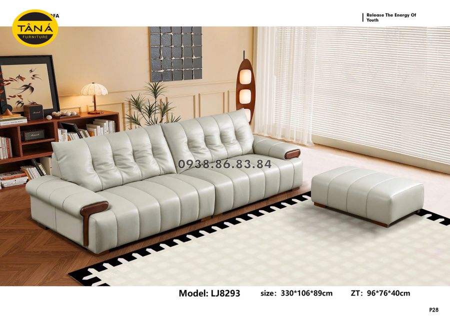 SOFA DA BÒ NHẬP KHẨU TP-LJ8293 PHONG CÁCH SANG TRỌNG 1 lj8293