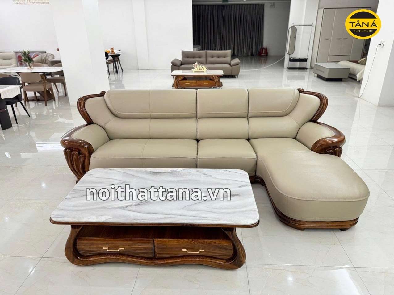 SOFA DA BÒ GỖ MUN AT-H66 NHẬP KHẨU 1 at h66 2