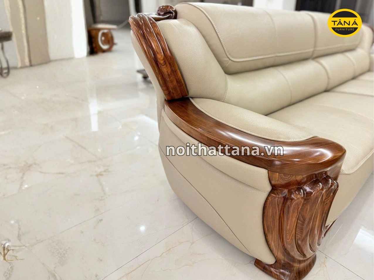SOFA DA BÒ GỖ MUN AT-H66 NHẬP KHẨU 3 bo sofa go mun at h66