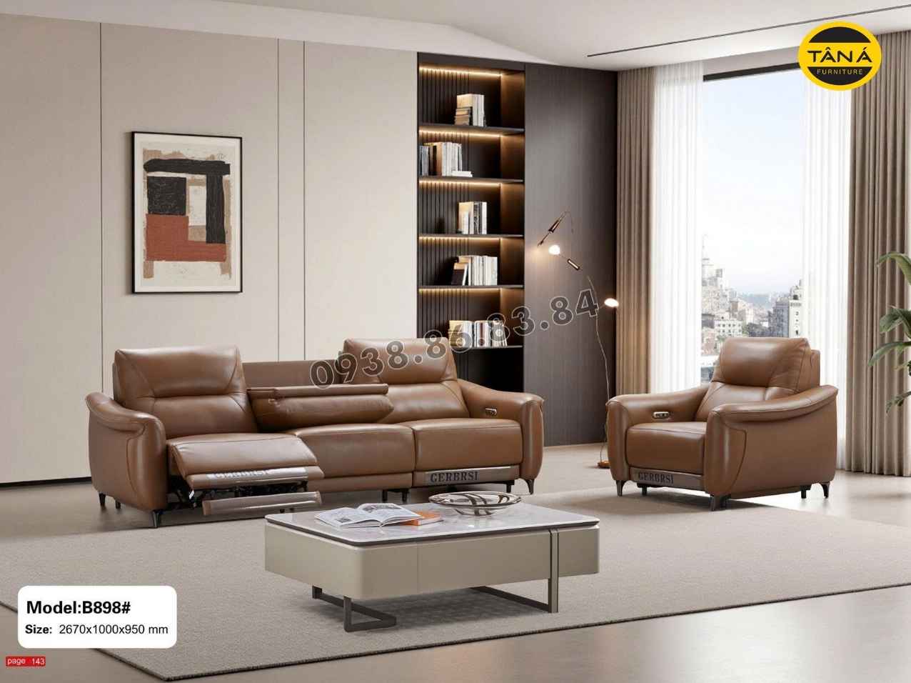 SOFA DA BÒ CÓ GHẾ CHỈNH ĐIỆN HIỆN ĐẠI AT-898 NHẬP KHẨU 2 sofa at 898