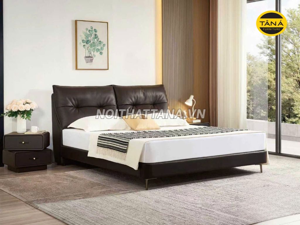 Giường Ngủ Bọc Da Bò AT-M2060 Sang Trọng Nhập Khẩu Đài Loan 1 Giường Ngủ Bọc Da Bò AT-M2060 Sang Trọng Nhập Khẩu Đài Loan